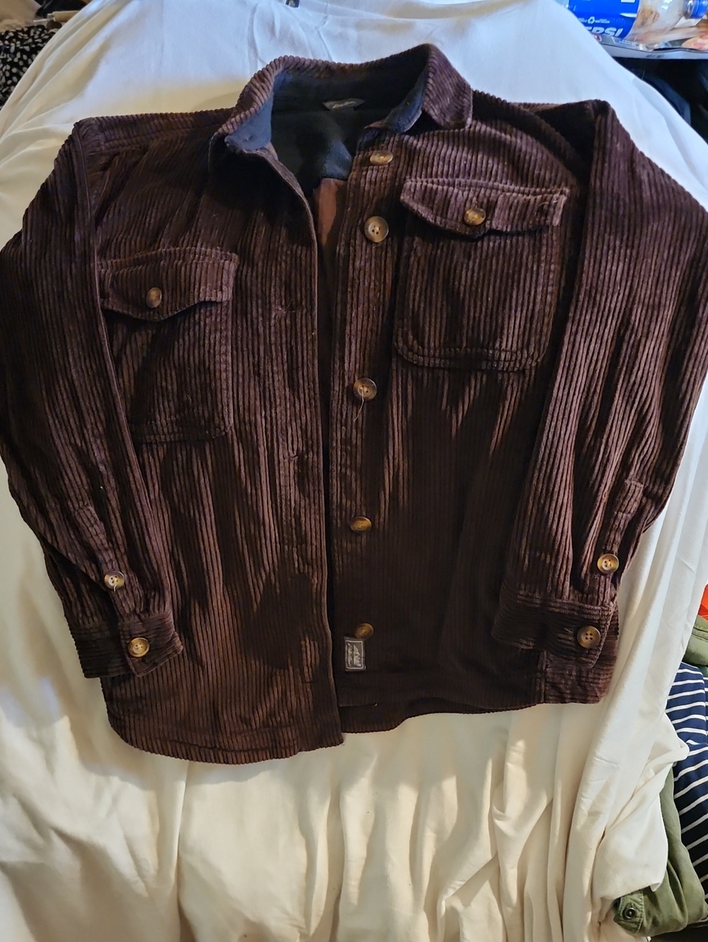 Eddie Bauer Dark Brown Corduroy Button-Up Jacket